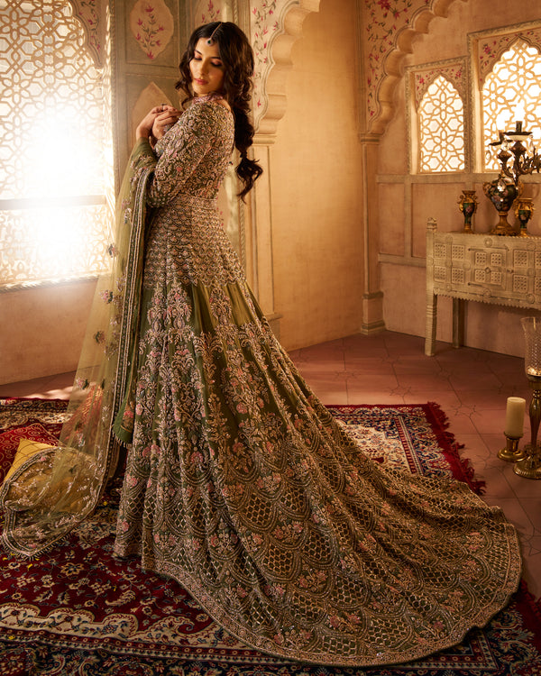 Lehenga - Mehendi Green 1176